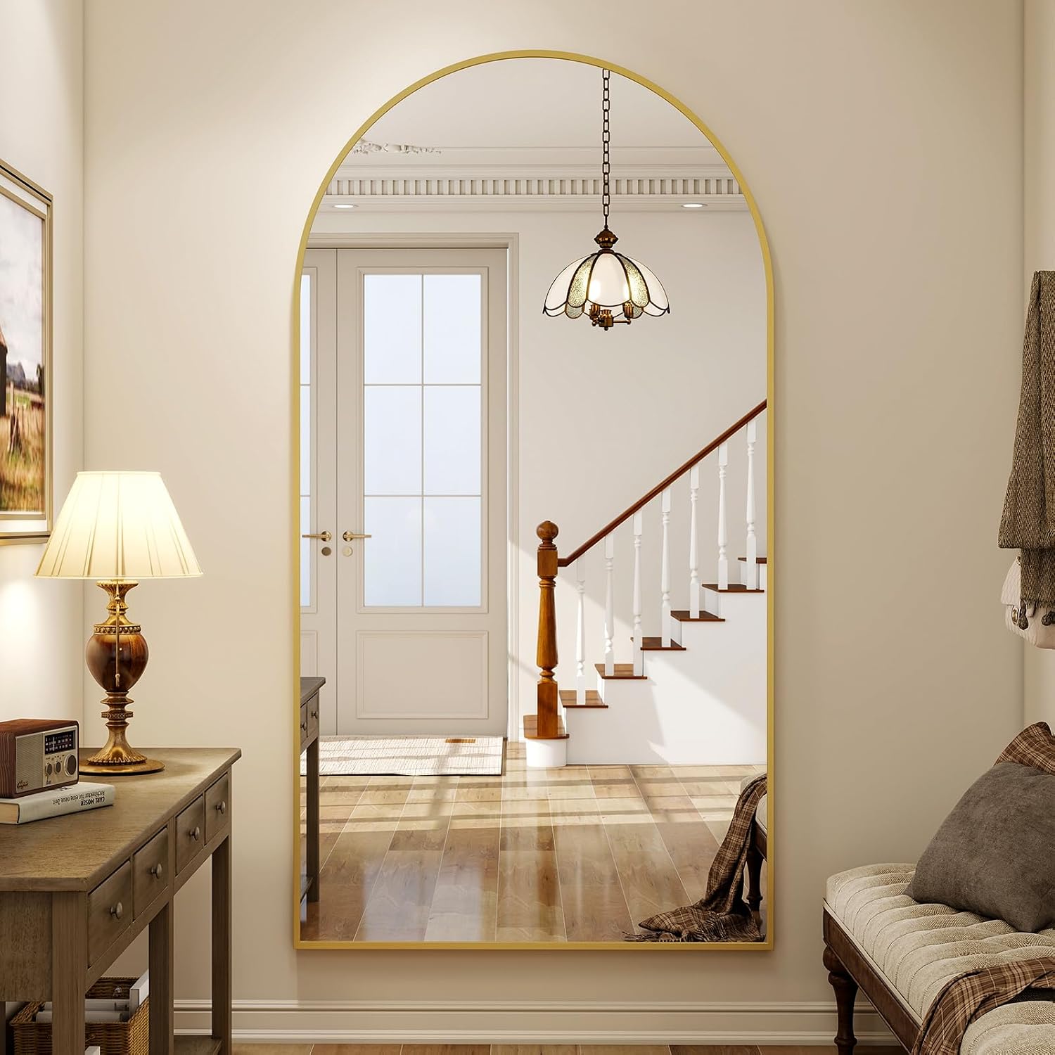 Arch Mirror Leaning - مرآة مقوسة كبيرة الحجم بطول 86