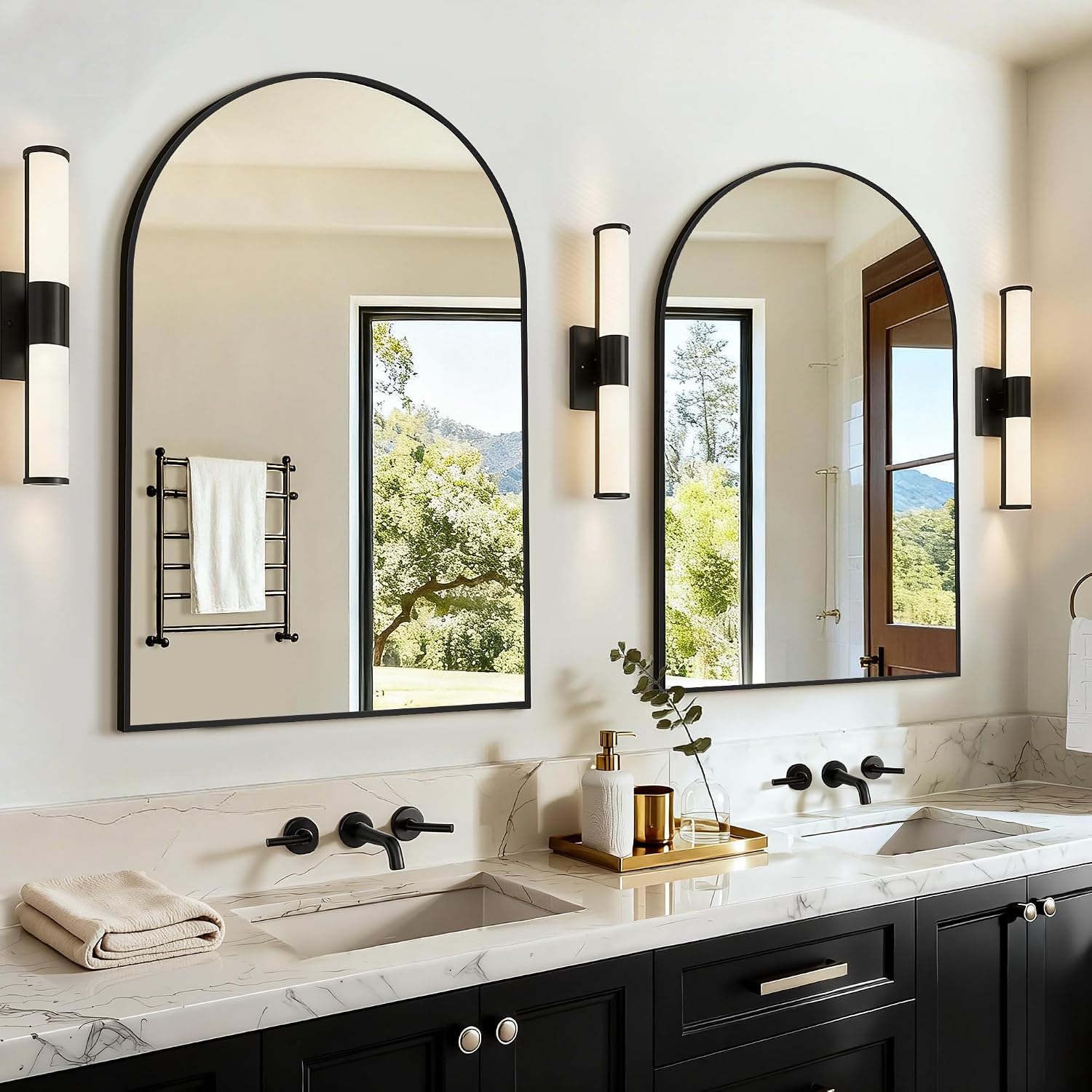 Arch Mirror Leaning - مرآة حمام مقوسة فوق الحوض، مجموعة