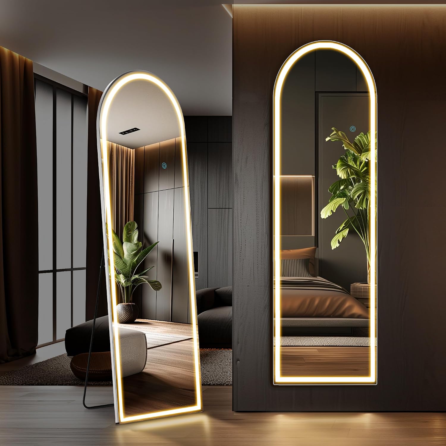 Arch Mirror Leaning - مرآة مقوسة كاملة الطول 16×60 بوصة
