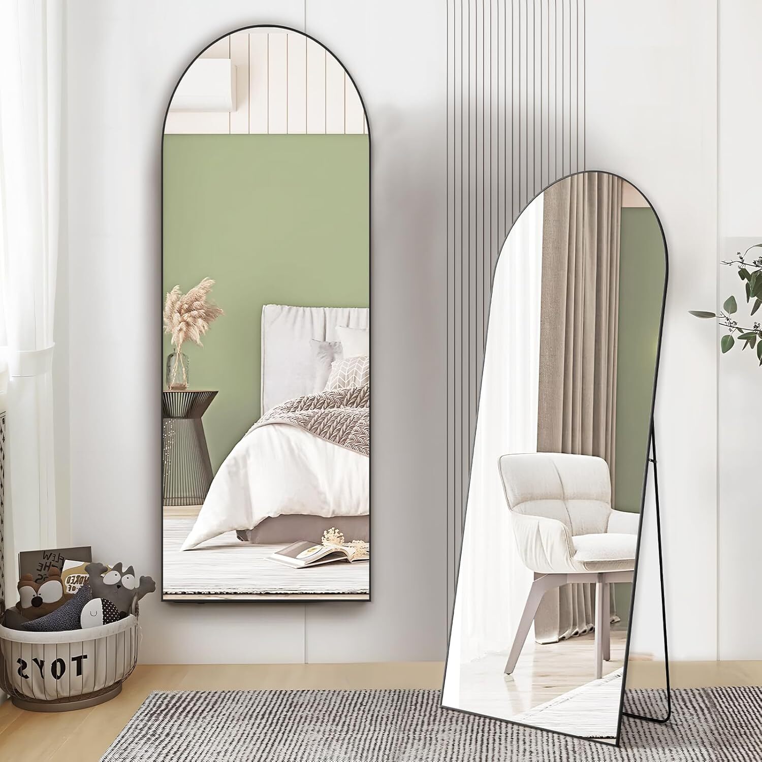 Arch Mirror Leaning - مرآة قائمة بذاتها مقوسة بطول كامل،