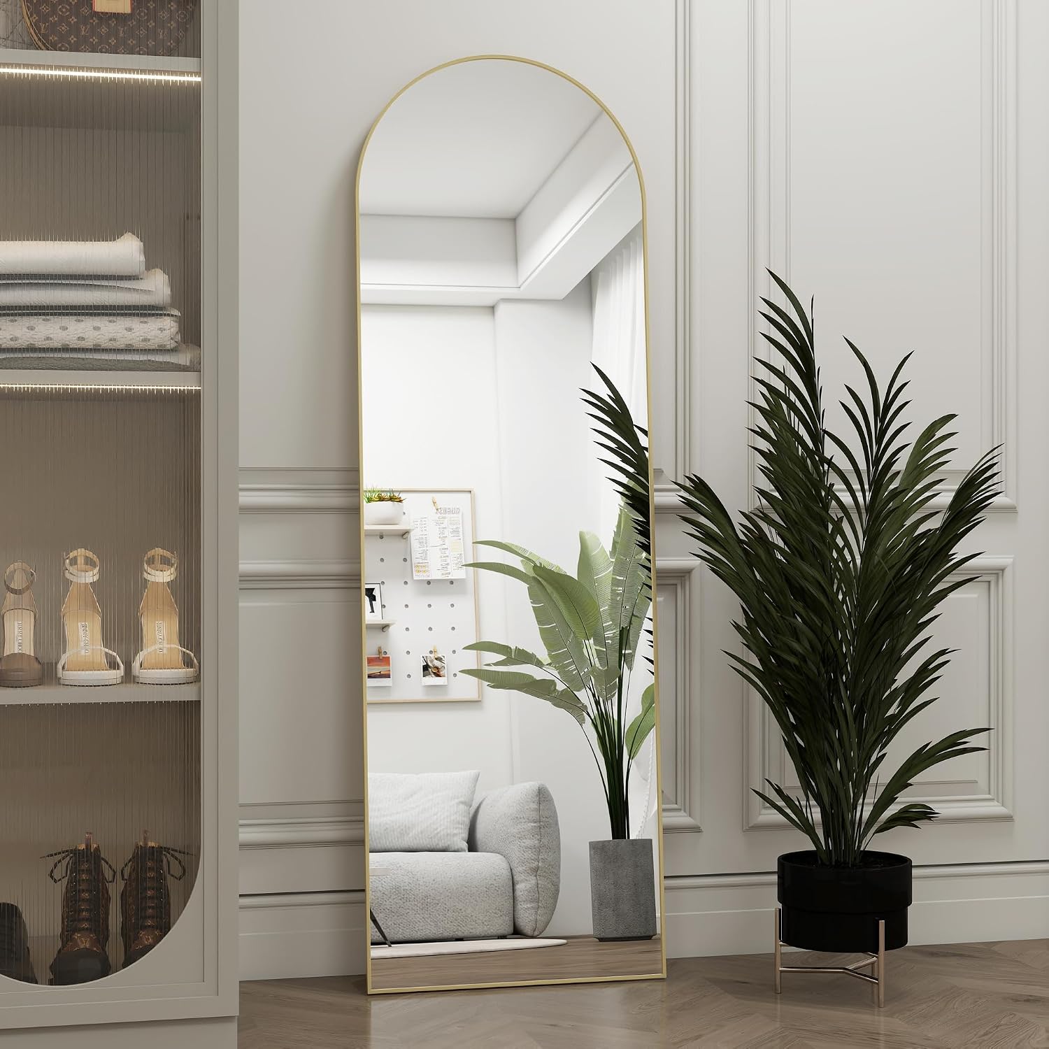 مرآة باب مقوسة كاملة الطول 48× - مراجعة Arch Mirror Leaning وسعره