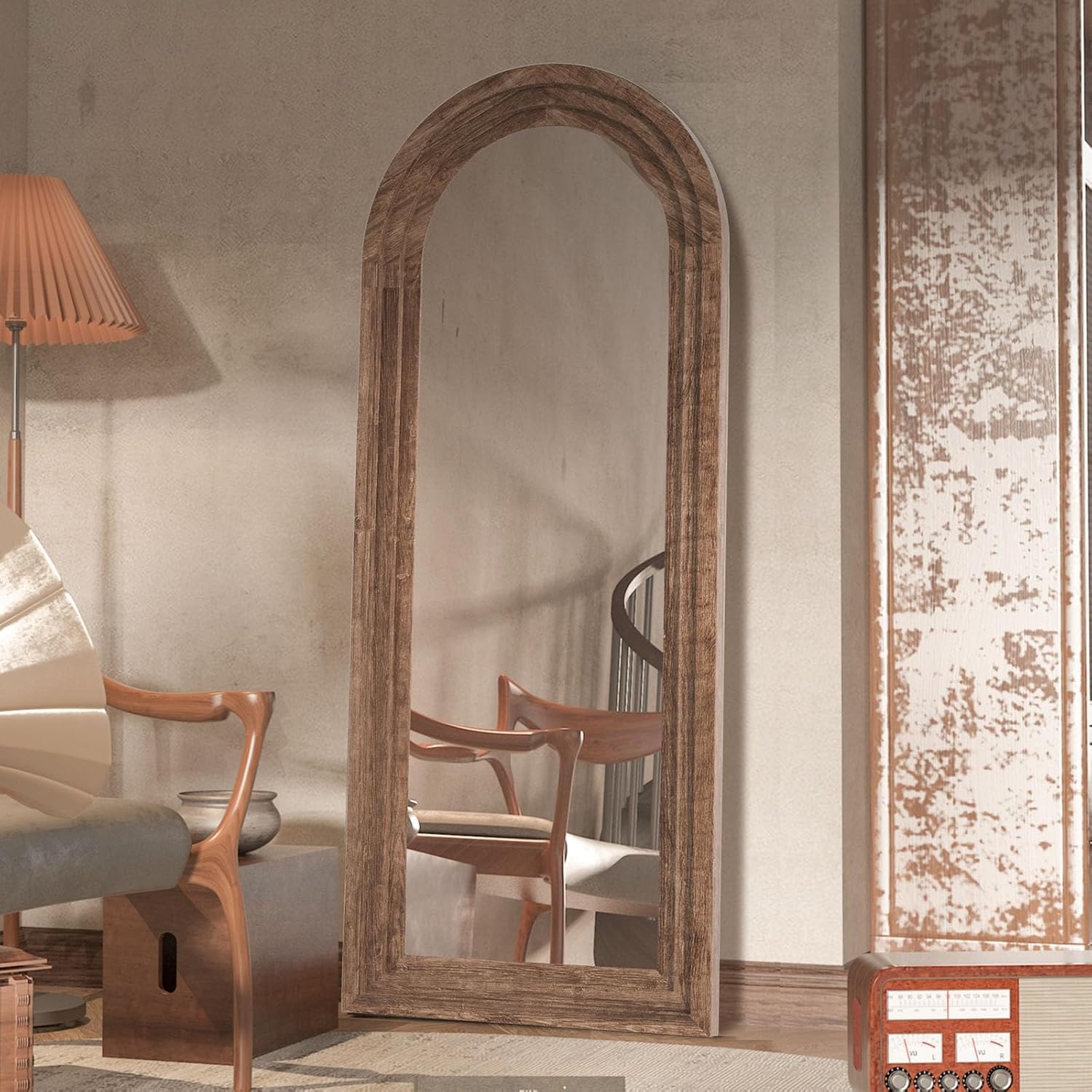 مرآة كاملة الطول بإطار خشبي صل - مراجعة Arch Mirror Leaning وسعره