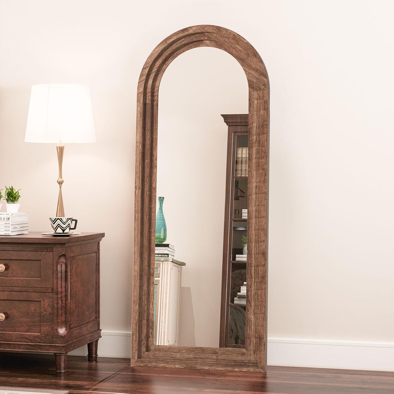 مرآة كاملة الطول بإطار خشبي صل - مراجعة Arch Mirror Leaning وسعره