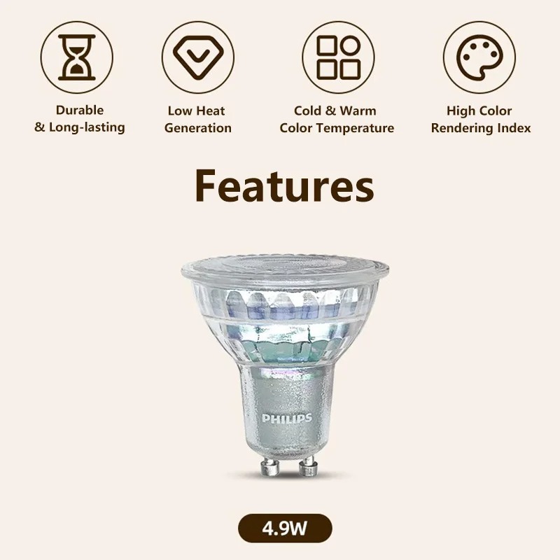 مصباح فيليبس LED GU10 PAR16 أس - مراجعة Philips Bulb Led Classic وسعره