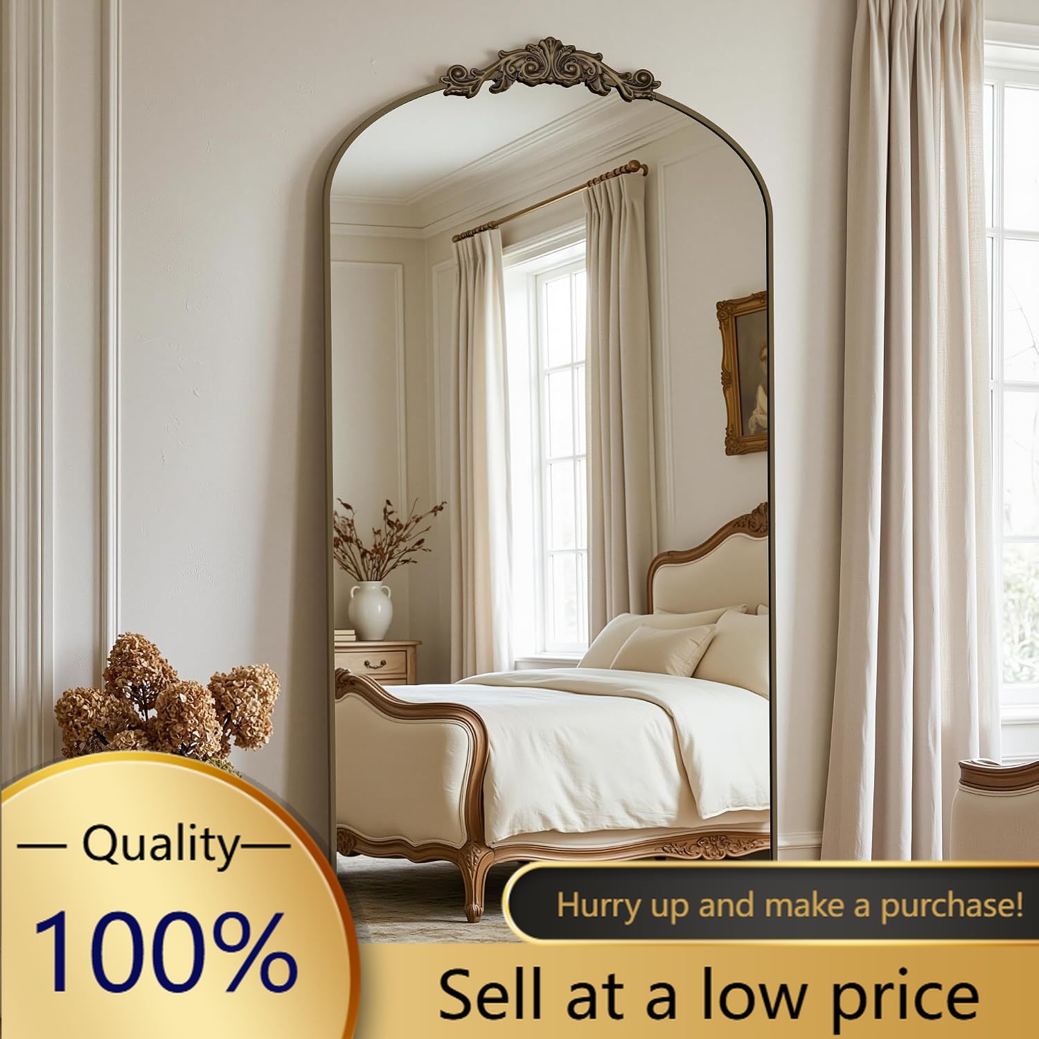 مرآة أرضية عتيقة كاملة الطول،  - مراجعة Arch Mirror Leaning وسعره