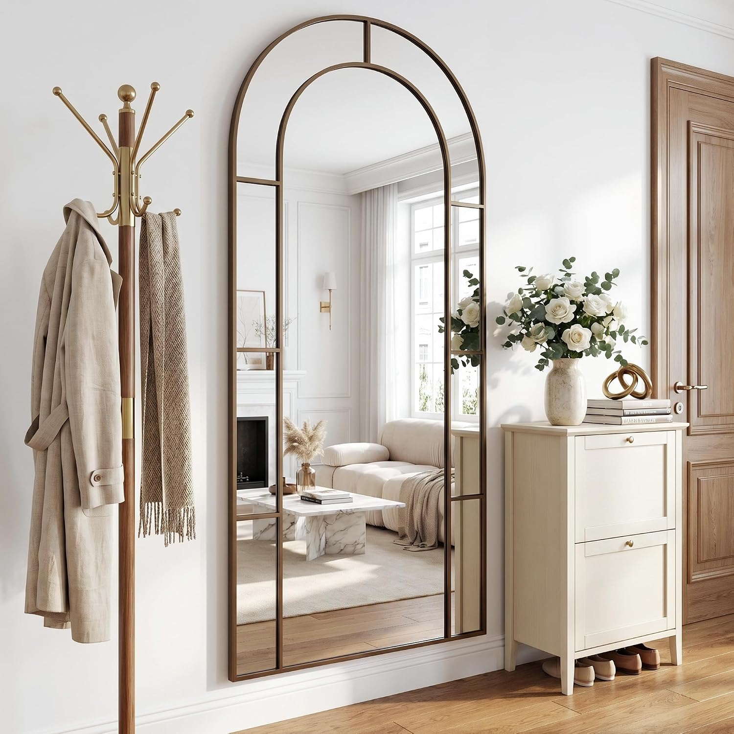 مرآة أرضية كاملة الطول مقاس 76 - مراجعة Arch Mirror Leaning وسعره