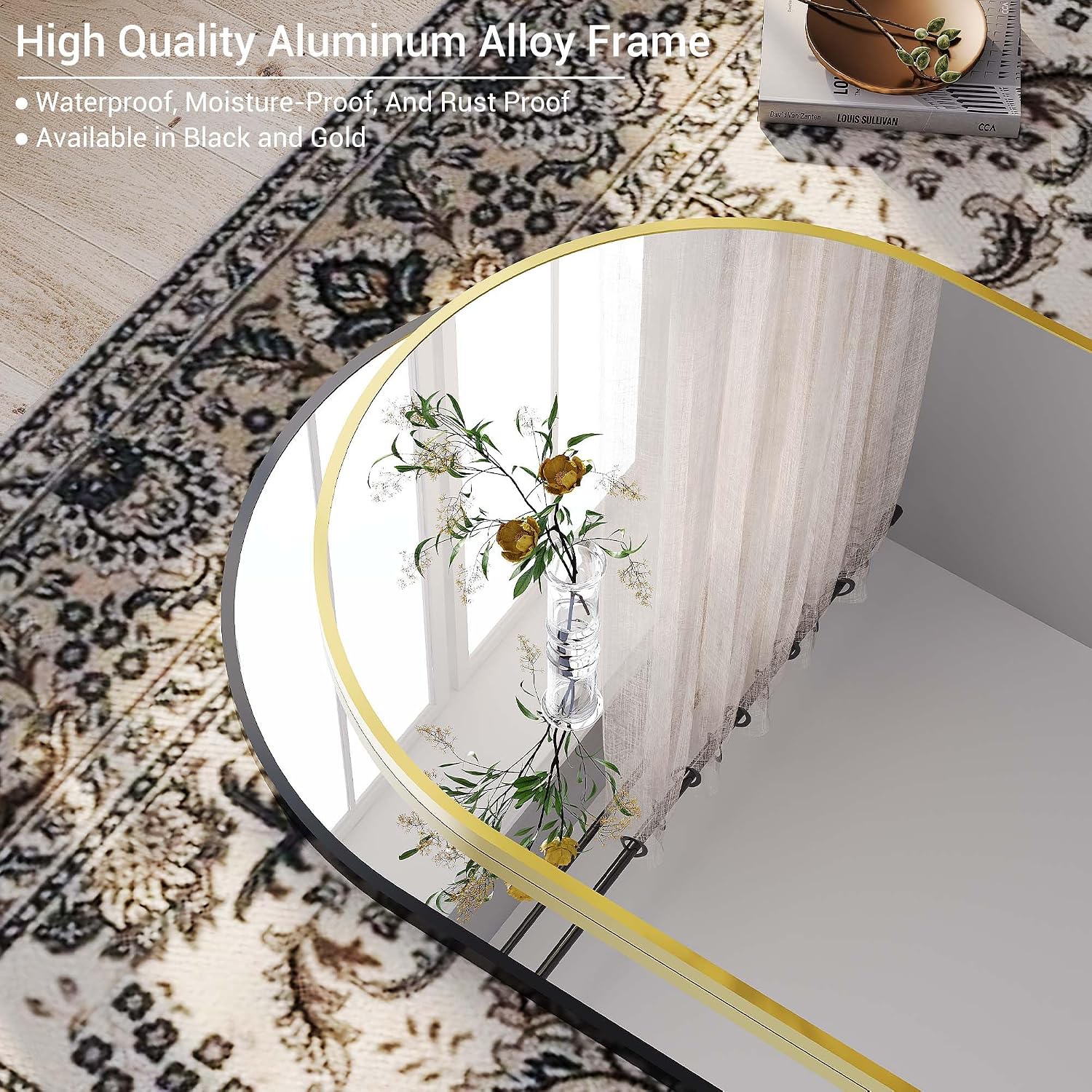 مرآة حائط عصرية بتصميم مقوس، م - مراجعة Arch Mirror Leaning وسعره