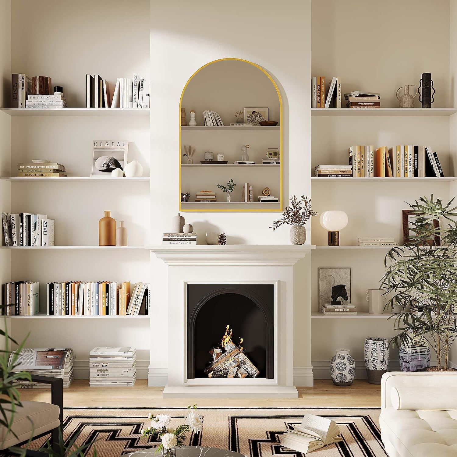مرآة حائط عصرية بتصميم مقوس، م - مراجعة Arch Mirror Leaning وسعره