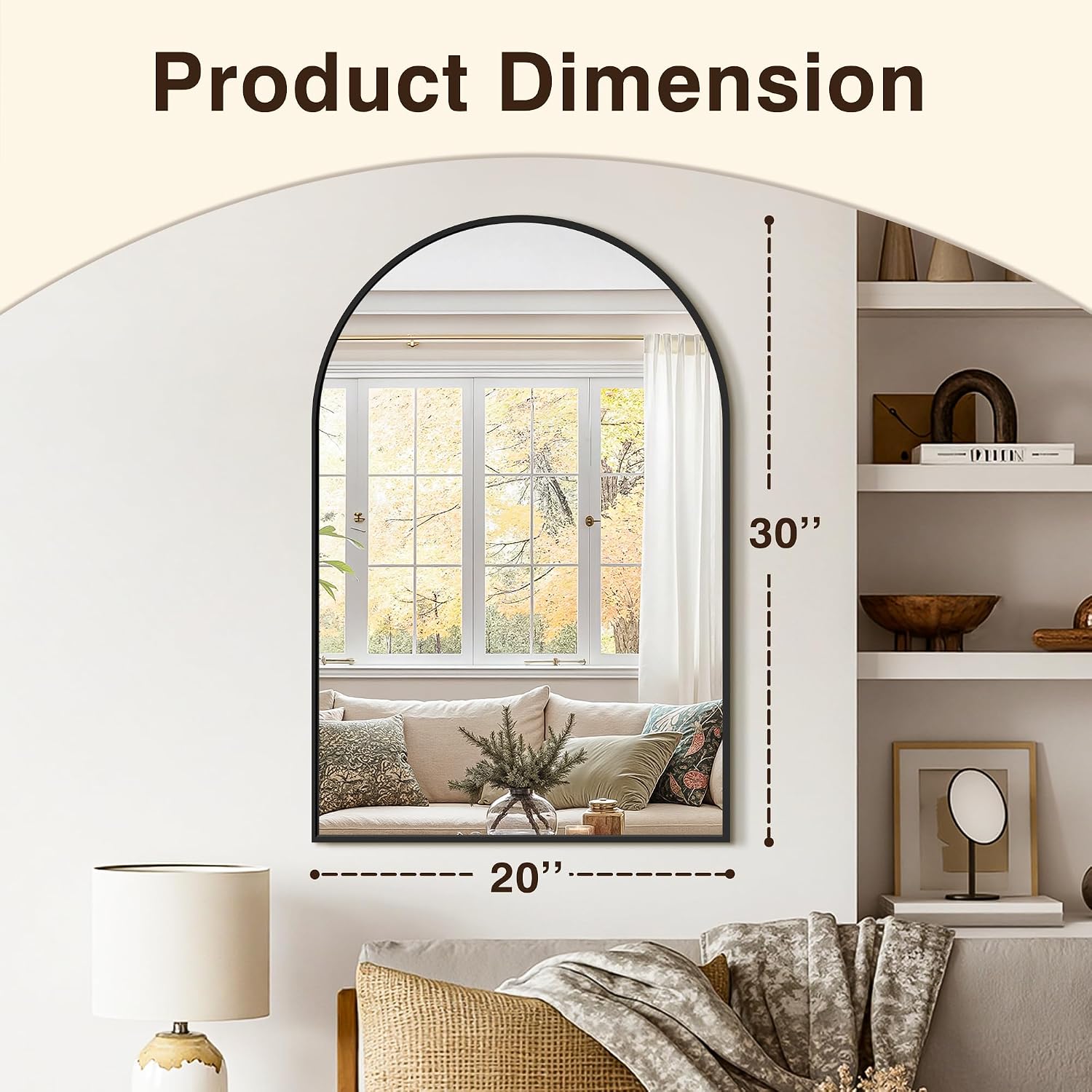 مرآة حمام مقوسة فوق الحوض، مجم - مراجعة Arch Mirror Leaning وسعره