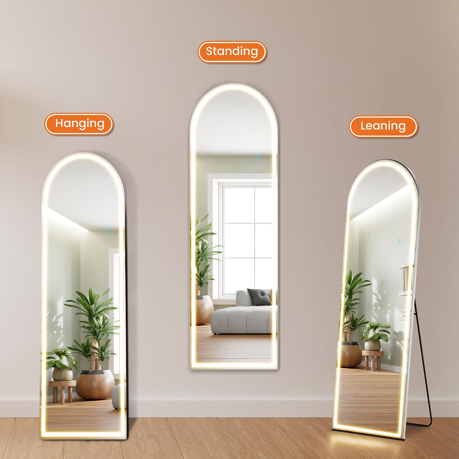 مرآة مقوسة كاملة الطول 16×60 ب - مراجعة Arch Mirror Leaning وسعره