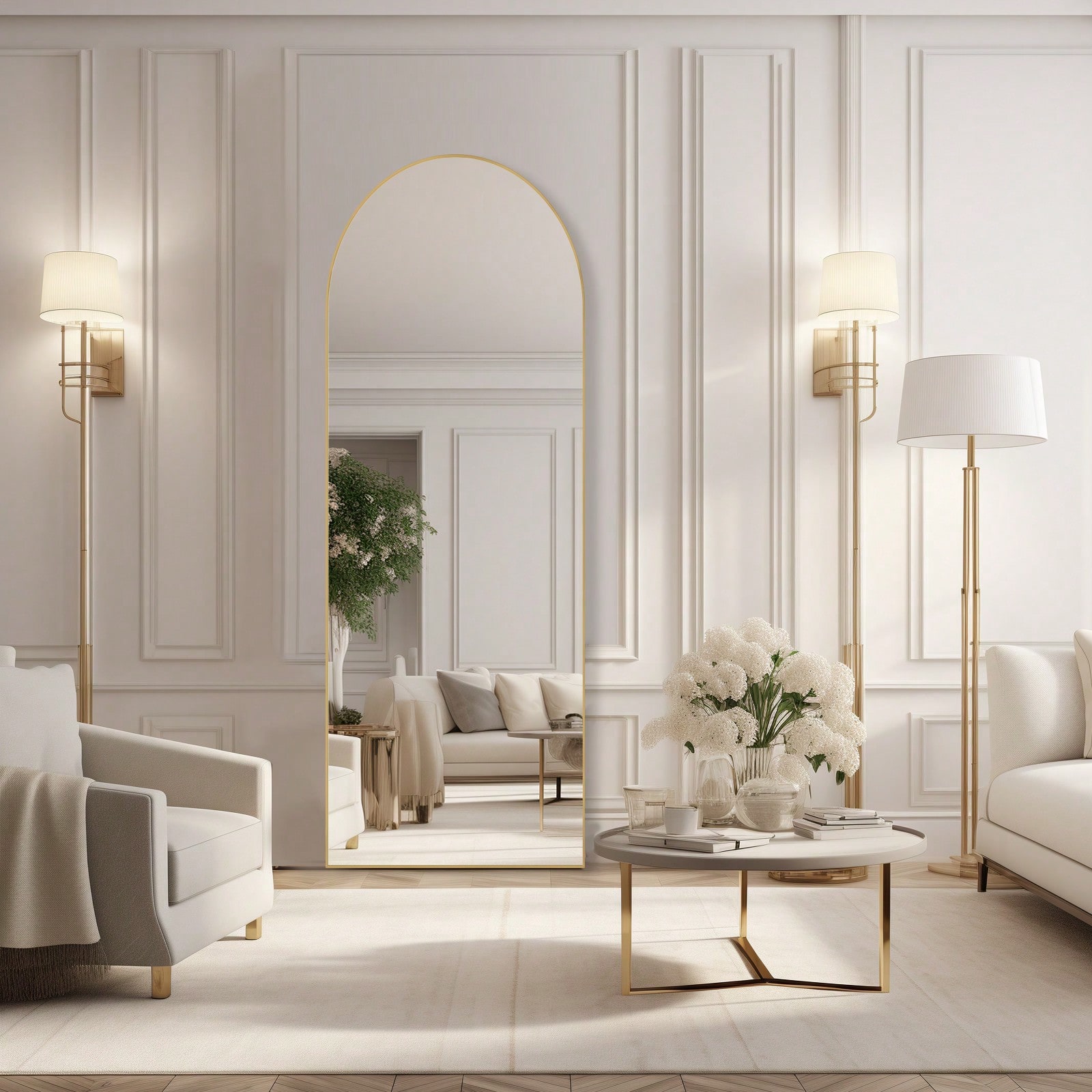 مرآة OLIXIS بطول 64 × 21 بوصة  - مراجعة Arch Mirror Leaning وسعره