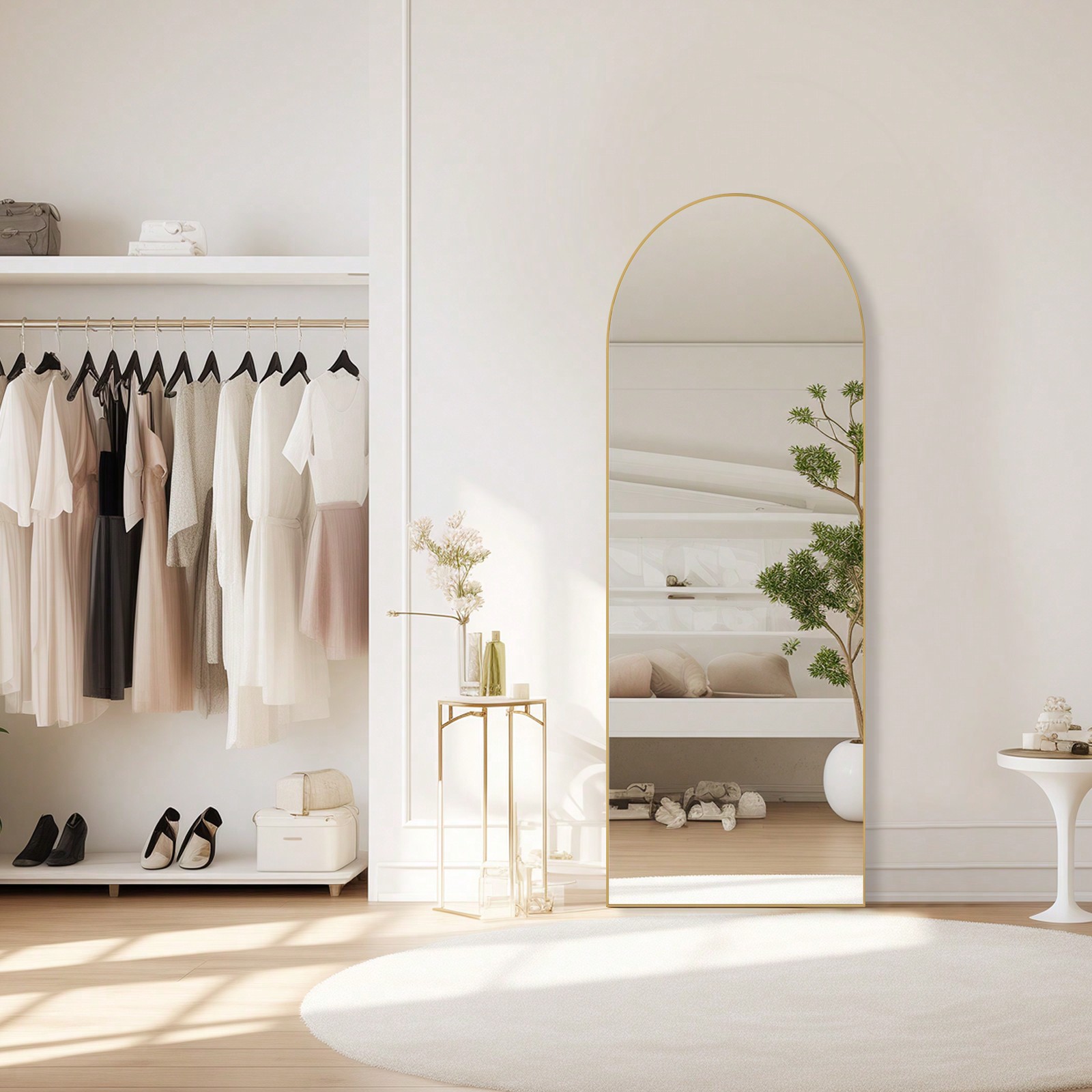 مرآة OLIXIS بطول 64 × 21 بوصة  - مراجعة Arch Mirror Leaning وسعره