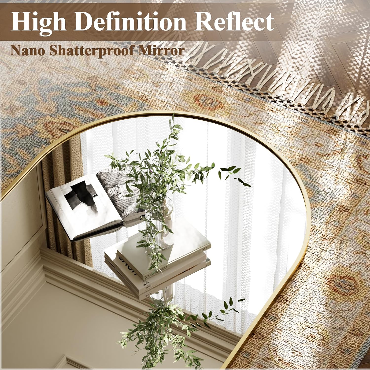 مرآة كبيرة مقوسة بطول كامل 78× - مراجعة Arch Mirror Leaning وسعره