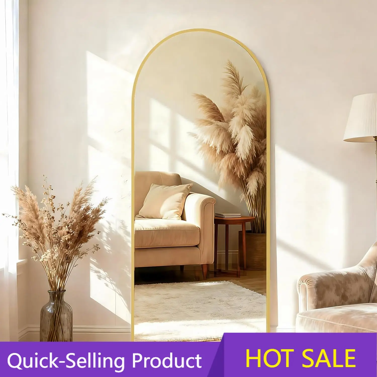 مرآة كاملة الطول على شكل قوس م - مراجعة Arch Mirror Leaning وسعره