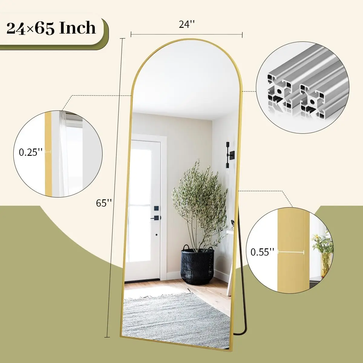مرآة كاملة الطول على شكل قوس م - مراجعة Arch Mirror Leaning وسعره