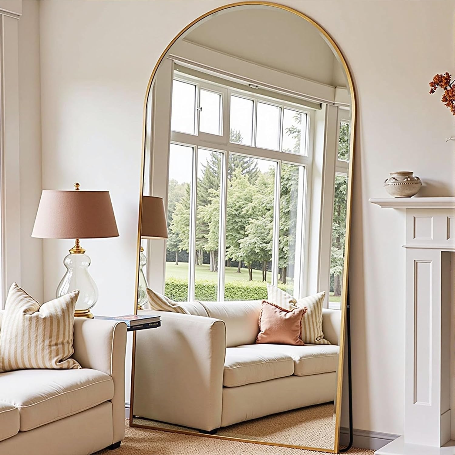 مرآة أرضية كبيرة الحجم 78 × 38 - مراجعة Arch Mirror Leaning وسعره