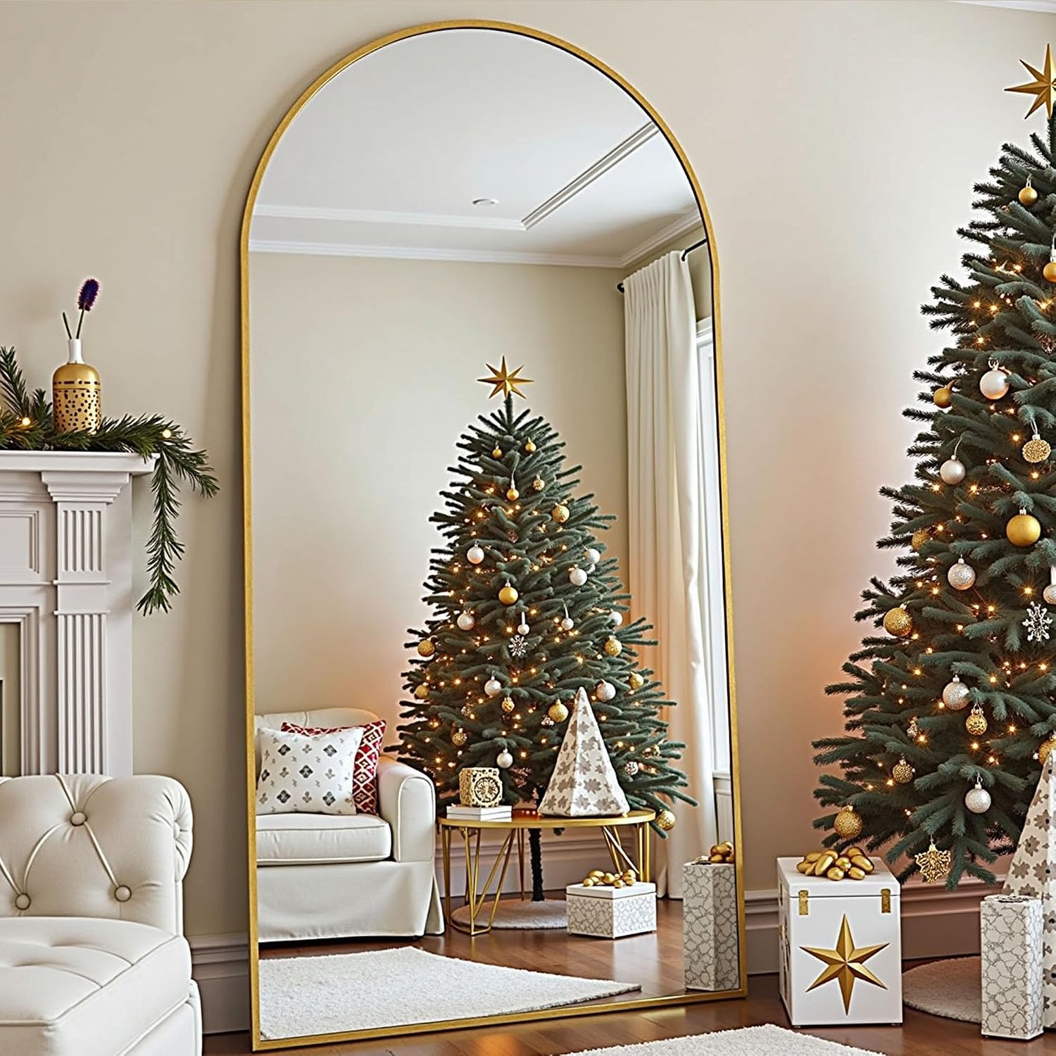 مرآة أرضية كبيرة الحجم 78 × 38 - مراجعة Arch Mirror Leaning وسعره